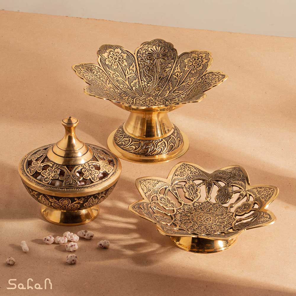 ست پذیرایی برنجی آنتیک کد 372