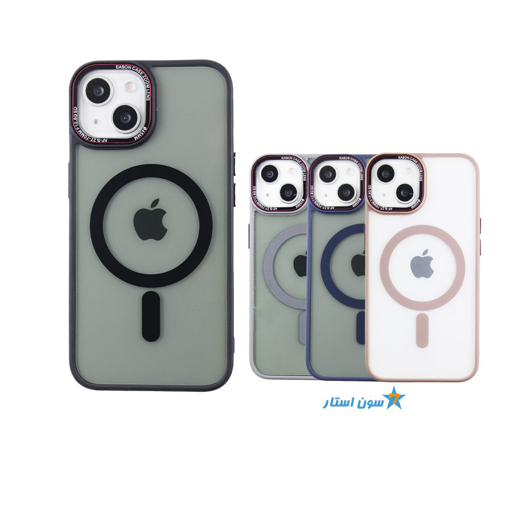قاب طلقی مگسیف دار دور سیلیکونی آیفون 15