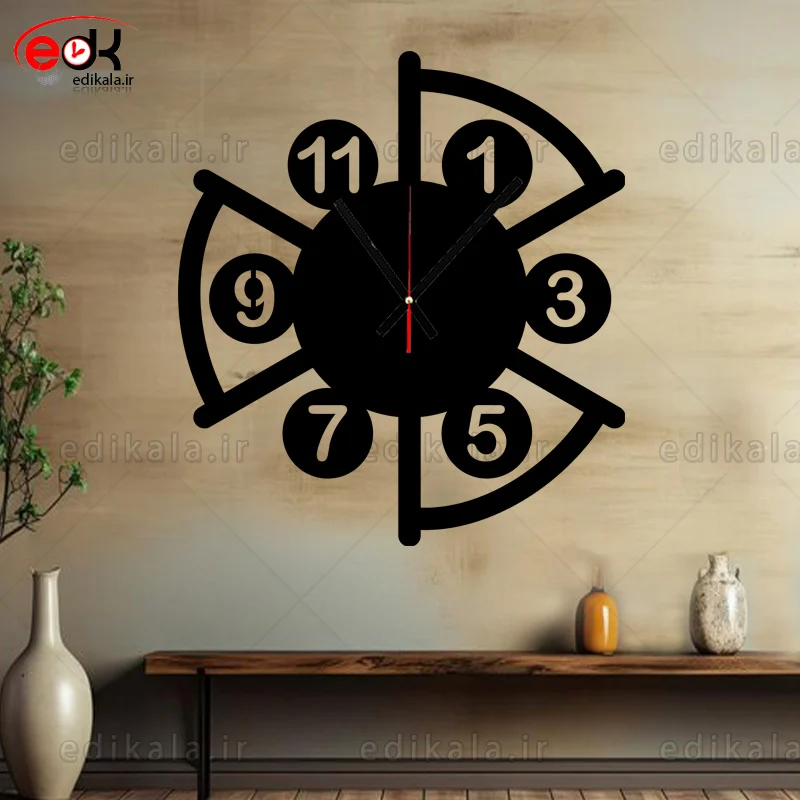 ساعت دیواری طرح هارمونی شماره 6 در پنج رنگ و ابعاد انتخابی+فایل کورل