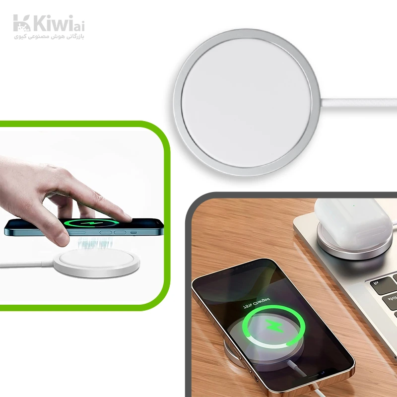 شارژر بی سیم اپل (عمده پک ۱۰ عددی) مدل MagSafe — تصویر ۴