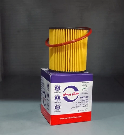 فیلتر روغن پیمان پژو 206 کوتاه اکویی کد فنی PF599 — تصویر ۲