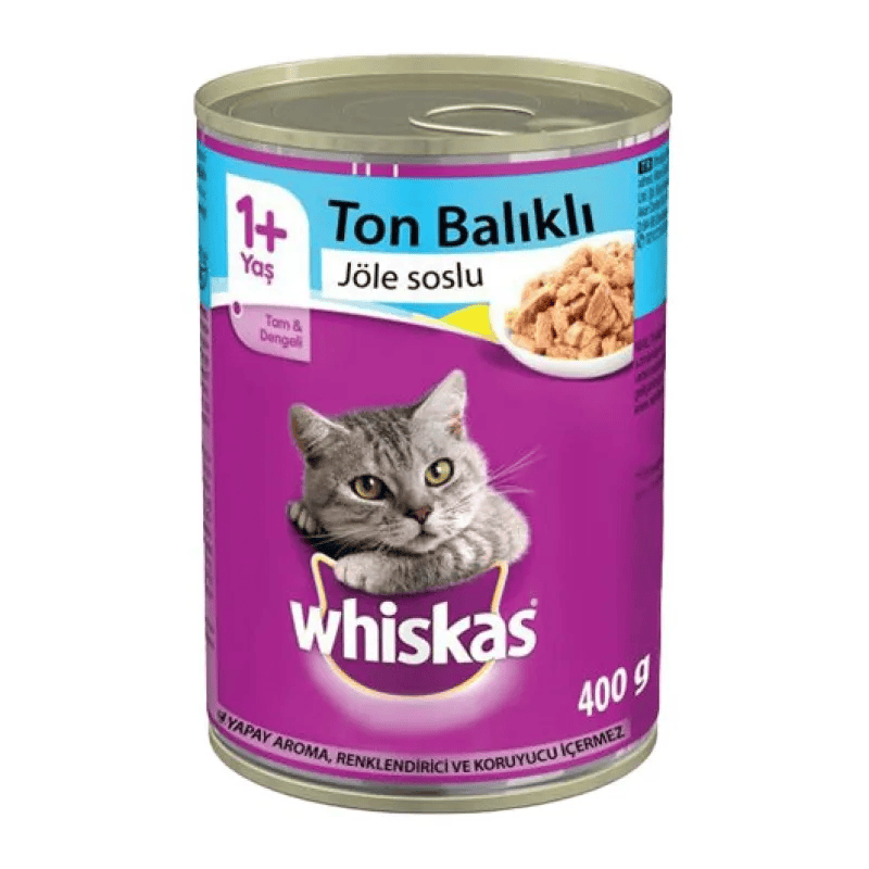 کنسرو غذای گربه ویسکاس با طعم ماهی تن چانکی Whiskas Tuna In Jelly وزن 400 گرم