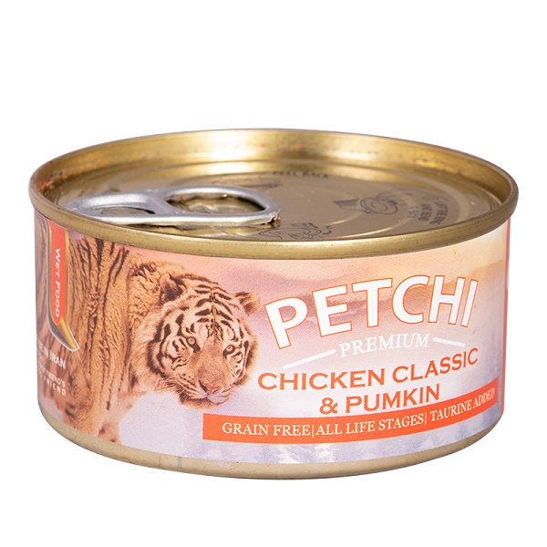 کنسرو گربه پتچی Chicken Classic &amp; Pumkin وزن 120 گرم | فروشگاه PETKALA24 - ارائه دهنده خدمات و غذای حیوانات خانگی