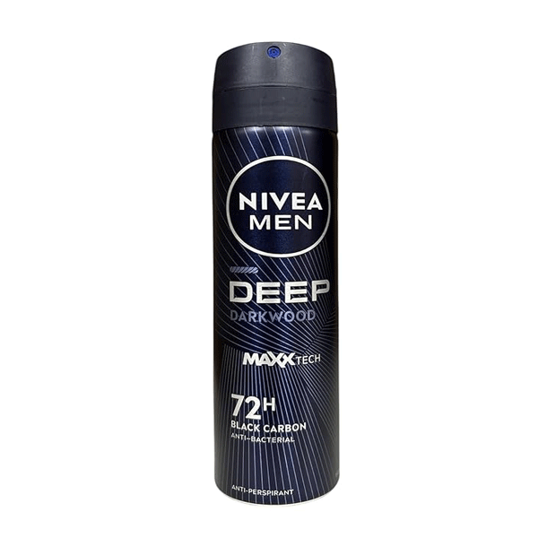 اسپری ضد تعریق مردانه نیوا مدل NIVEA MEN DEEP DARKWOOD MAXTECH BLACK CARBON