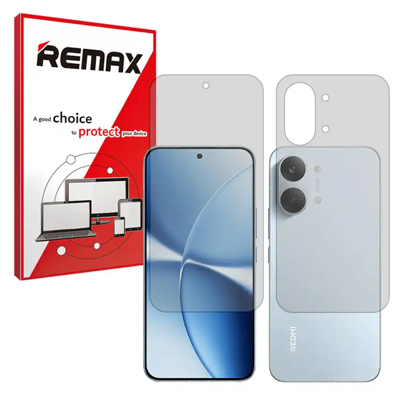 گلس محافظ صفحه پشت و رو شفاف شیائومی ردمی توربو 5 مکس (Redmi Turbo 5 Max) ریمکس