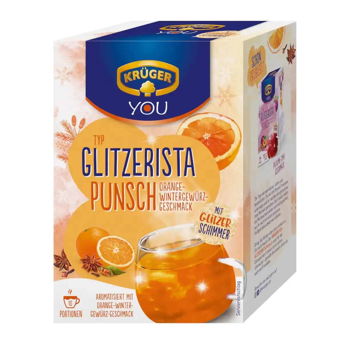 نوشیدنی کروگر پانچ پرتقال و ادویه های زمستانی 10 عددی Kruger Glitzerista Punsch Orange Wintergewurz Instantgetrank