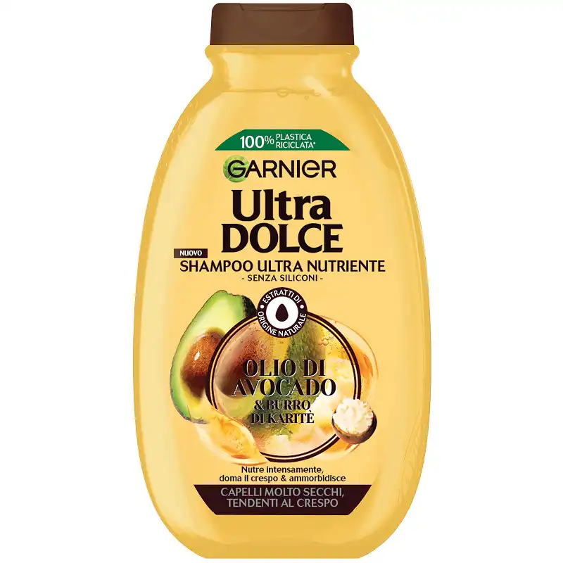 شامپو اولترا دولچه گارنیه مخصوص موهای خشک حاوی کره شی باتر و روغن آووکادو 300 میل Garnier Ultra Dolce Avocado Oil and Shea Butter