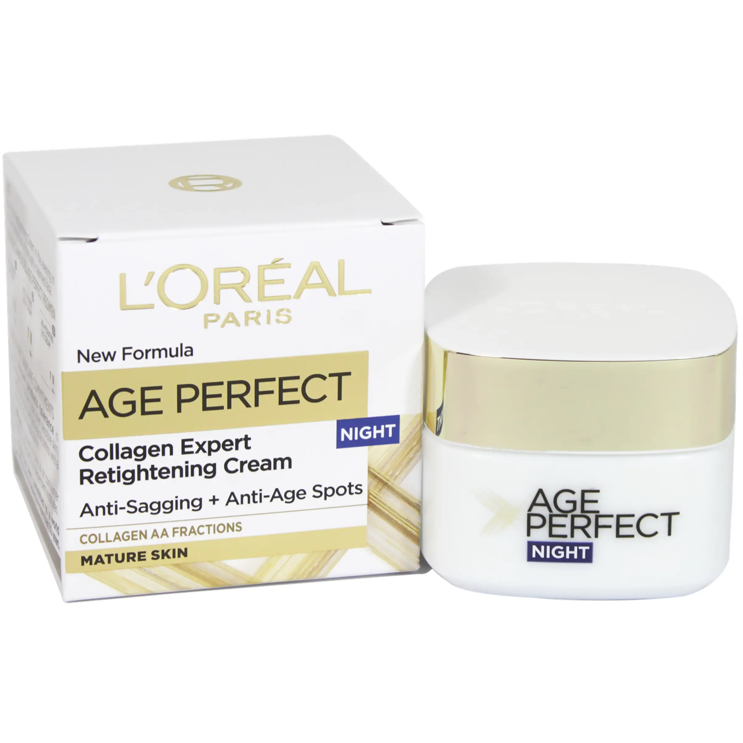 کرم شب لورآل ایج پرفکت کلاژن | ضد چروک قوی و سفت کننده مناسب +50سال 50 میل L’oreal Age Perfect Night Cream