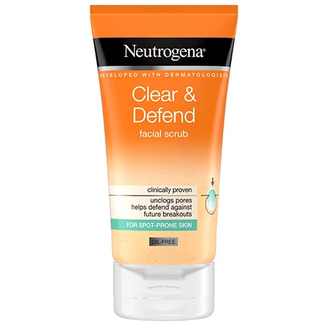 ژل اسکراب ضد جوش نوتروژینا Neutrogena Clear & Defend