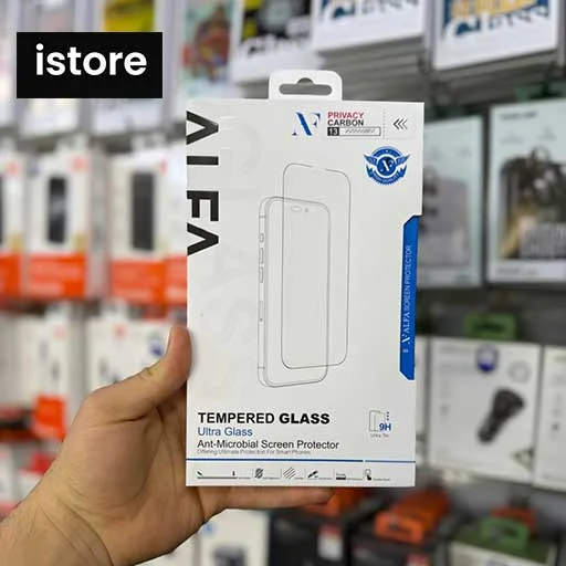گلس پرایوسی iPhone 13 برند ALFA Ultra (لبه کربنی ضد ضربه) + خرید اقساطی | اصل اورجینال ضمانت اصالت کالا