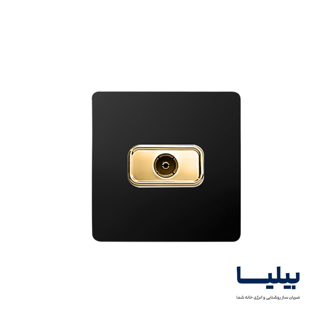 پریز آنتن مدل کریستال مشکی طلایی برند آسیا الکتریک