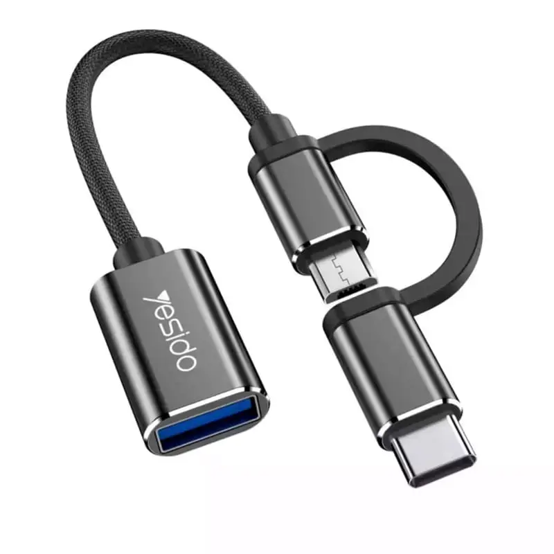 تبدیل چند کاره OTG MICRO USB / TYPE C به USB 3.0 یسیدو مدل YESIDO GS02