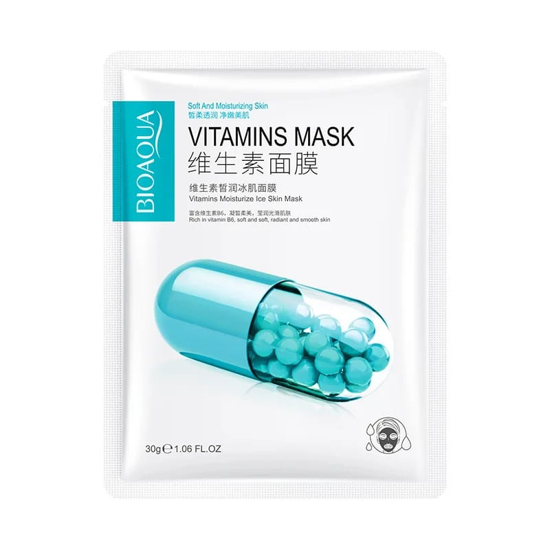 ماسک ورقه ای یخی مولتی ویتامین بیوآکوا 30گرم BIOAQUA Vitamins Moisturize Ice Skin Mask