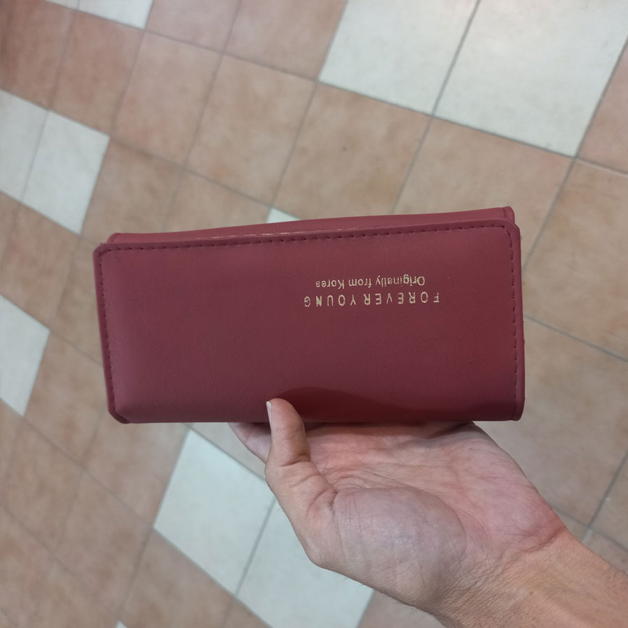 کیف پول زنانه طوسی کد h-mehr677