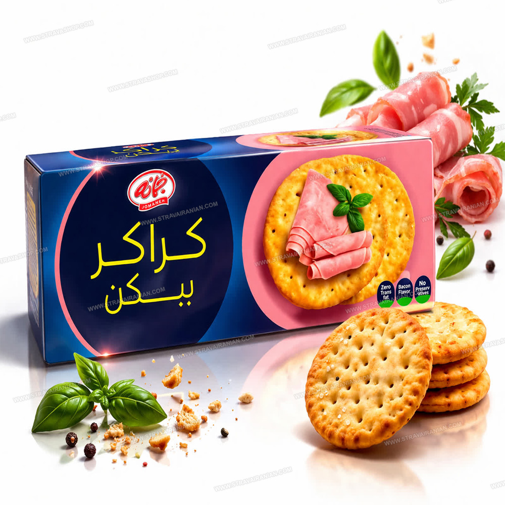 کراکر بیسکوییتی با طعم بیکن 170 گرمی جمانه با بهترین قیمت + خرید آنلاین