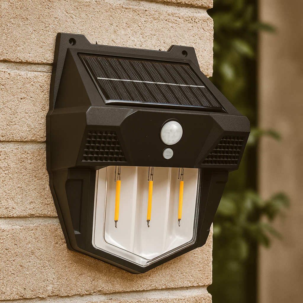 دیوارکوب خورشیدی ۹ رشته LED