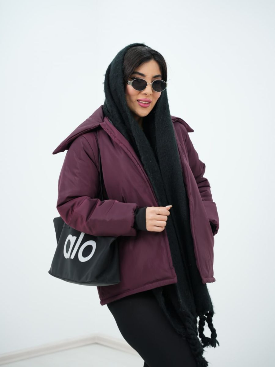 کاپشن یقه پهن زنانه کد te94332