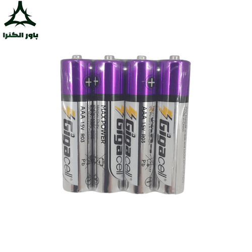 باتری 1.5 ولت نیم قلمی گیگاسل Gigacell | شیرینگ 4 عددی