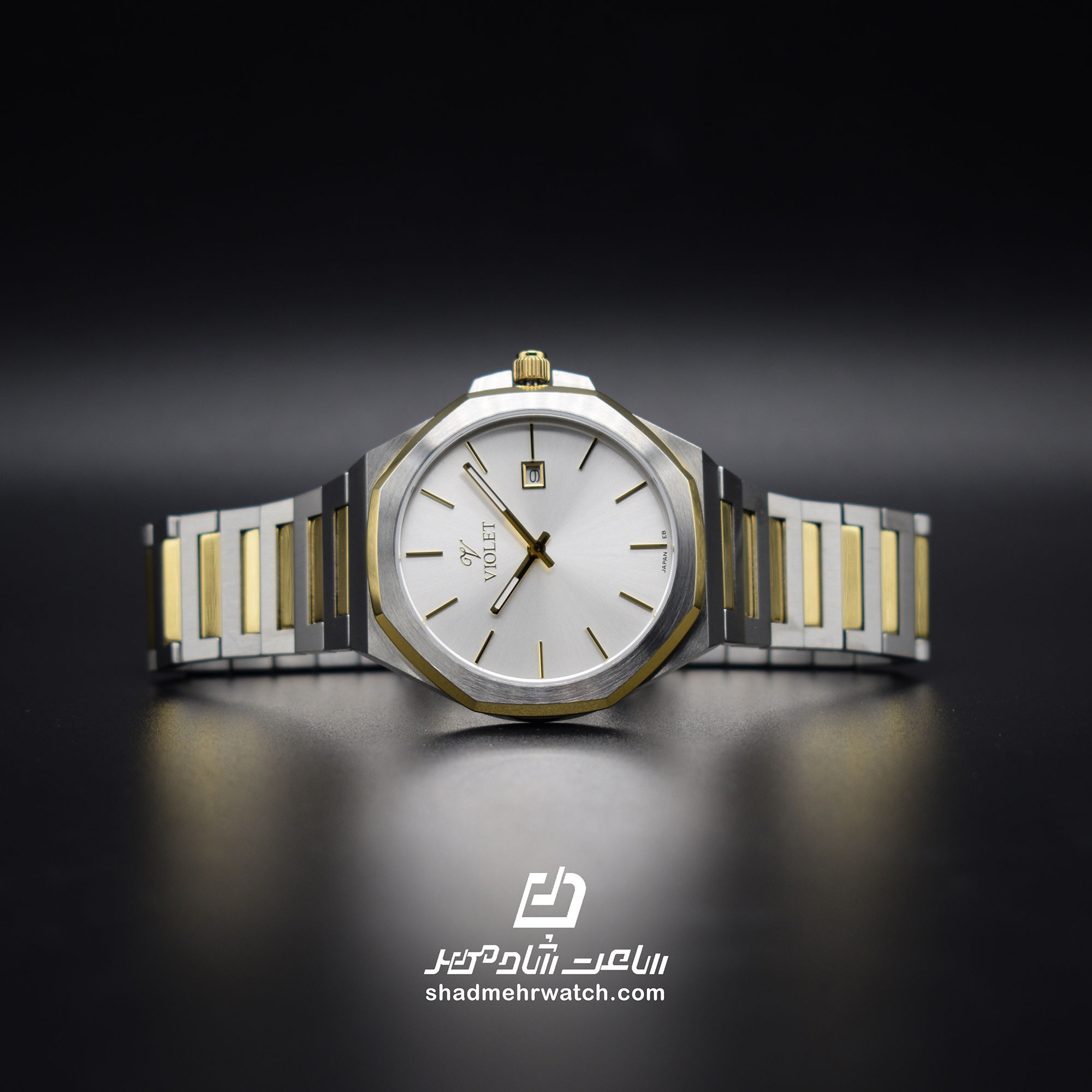ساعت مچی مردانه ویولت فلزی نقره ای طلایی B0623G/818 — تصویر ۴