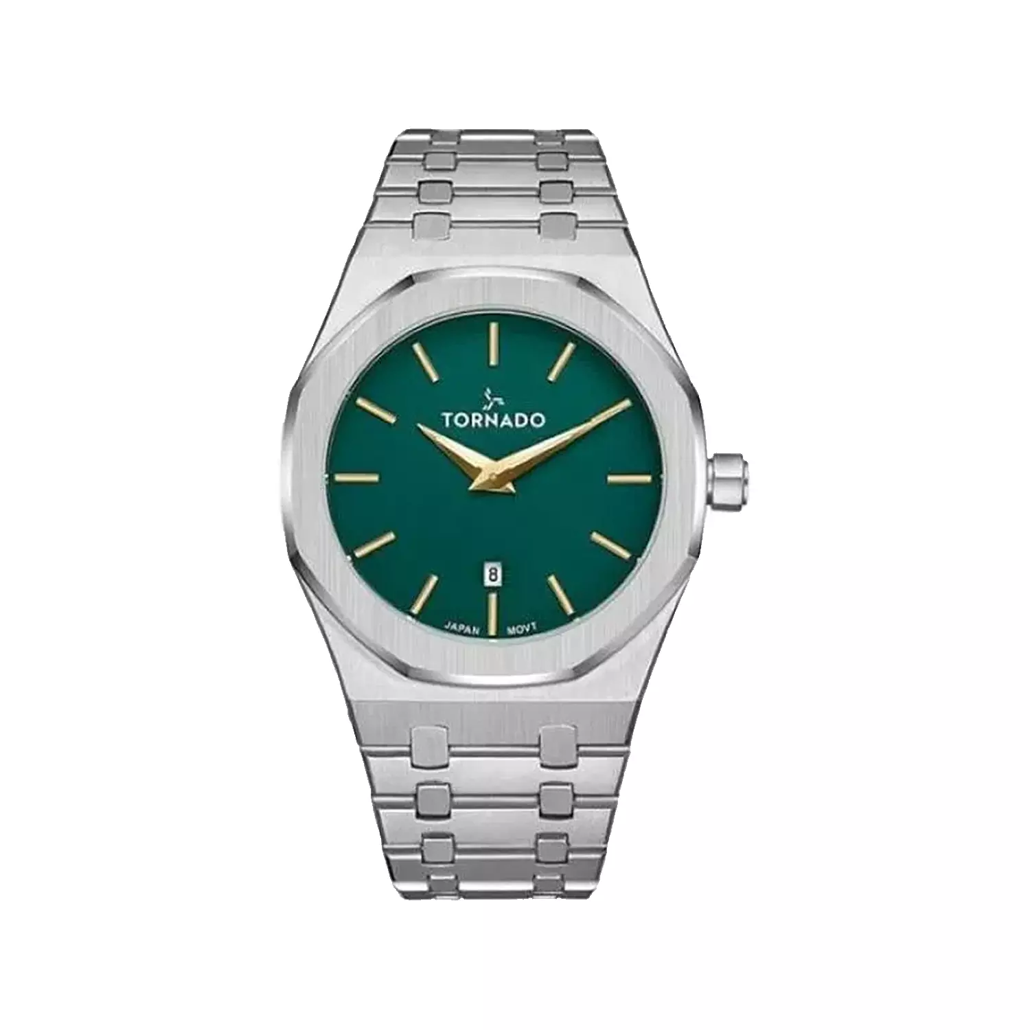 ساعت مچی مردانه تورنادو فلزی نقره ای صفحه سبز T9009-SBSHG