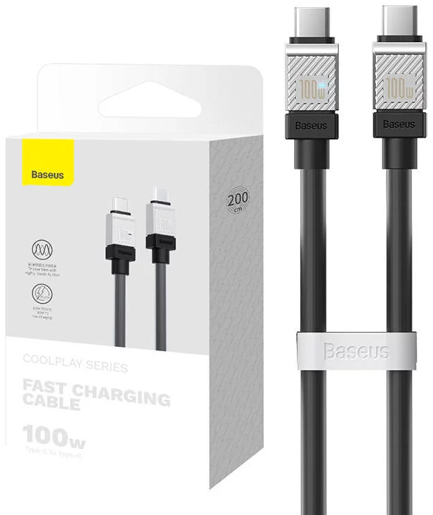 کابل تایپ سی به تایپ سی بیسوس مدل Baseus CoolPlay Series به طول 2 متر با توان 100W — تصویر ۵