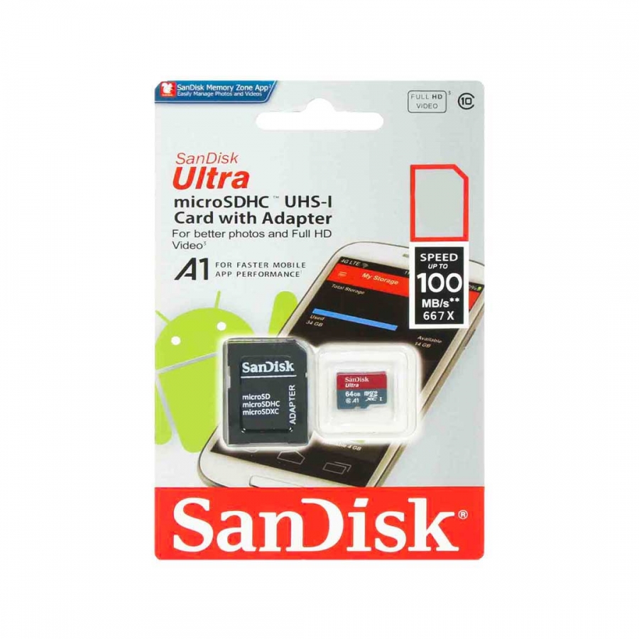 کارت حافظه سن دیسک مدل Micro SDHC UHS-I Ultra A1 ظرفیت 256 گیگ