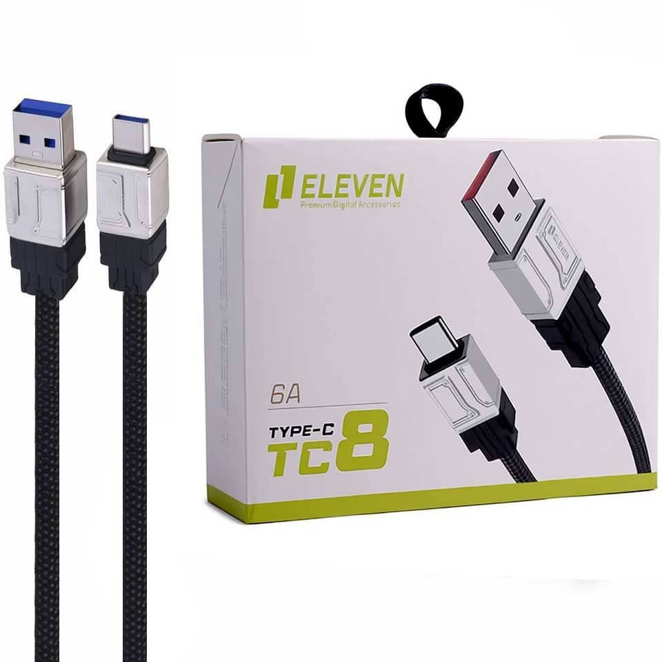 کابل شارژ USB به Type-C فست شارژ 6 آمپر ELEVEN TC8