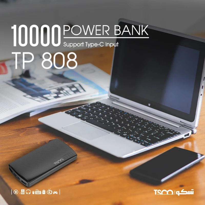 پاوربانک تسکو مدل TP 808 ظرفیت 10000 میلی‌آمپر ساعت — تصویر ۳