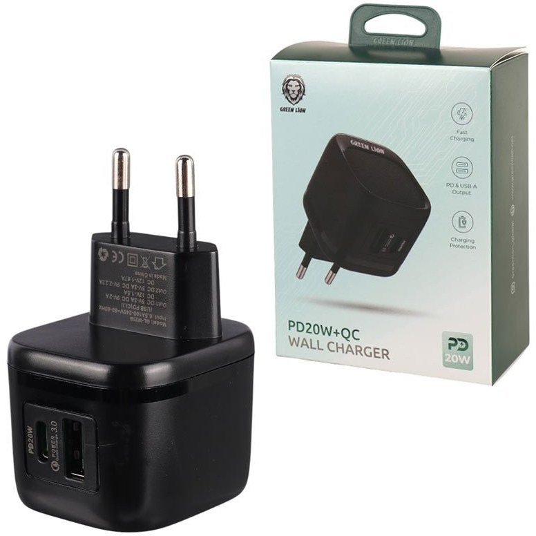 شارژر دیواری دو پورت گرین لاین مدل PD20W (GNPD20W2UKGY) — تصویر ۳