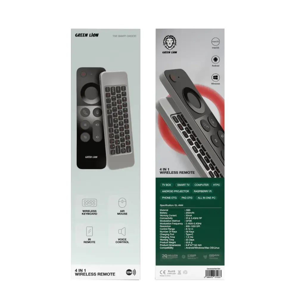 ریموت کنترل بی‌سیم 4کاره گرین لاین مدل (GN4INWRMTBK) — تصویر ۳