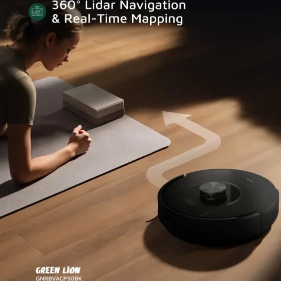 جاروبرقی رباتیک هوشمند گرین لاین مدل Smart Robot Vacuum Pro – مکش ۴۰۰۰ Pa — تصویر ۳