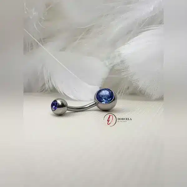 پیرسینگ ناف توپی آبی