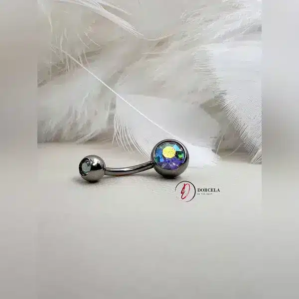 پیرسینگ ناف توپی هفت رنگ کد102