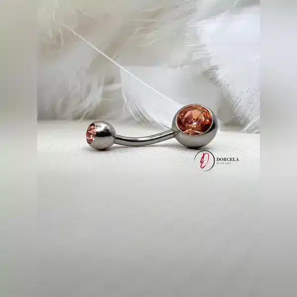 پیرسینگ ناف نارنجی توپی