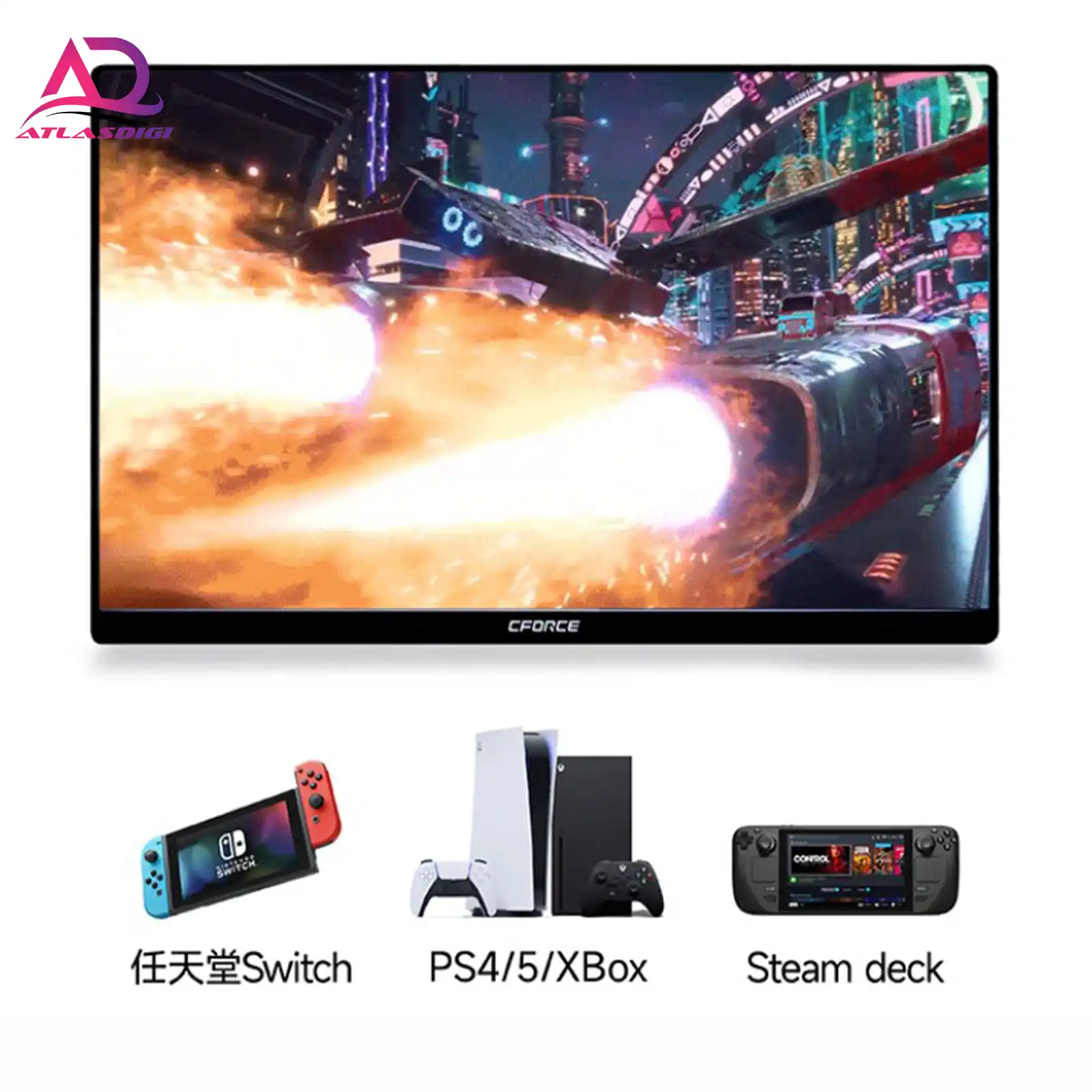 صفحه نمایش قابل حمل CFORCE مدل CF015QMax 4K QLED — تصویر ۵
