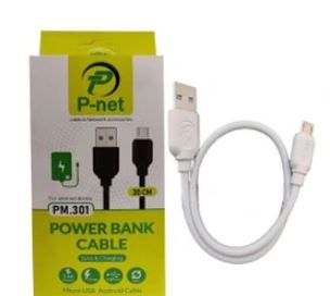 کابل شارژ میکرو یو اس بی پی نت مدل PM-301 مناسب برای پاور بانک