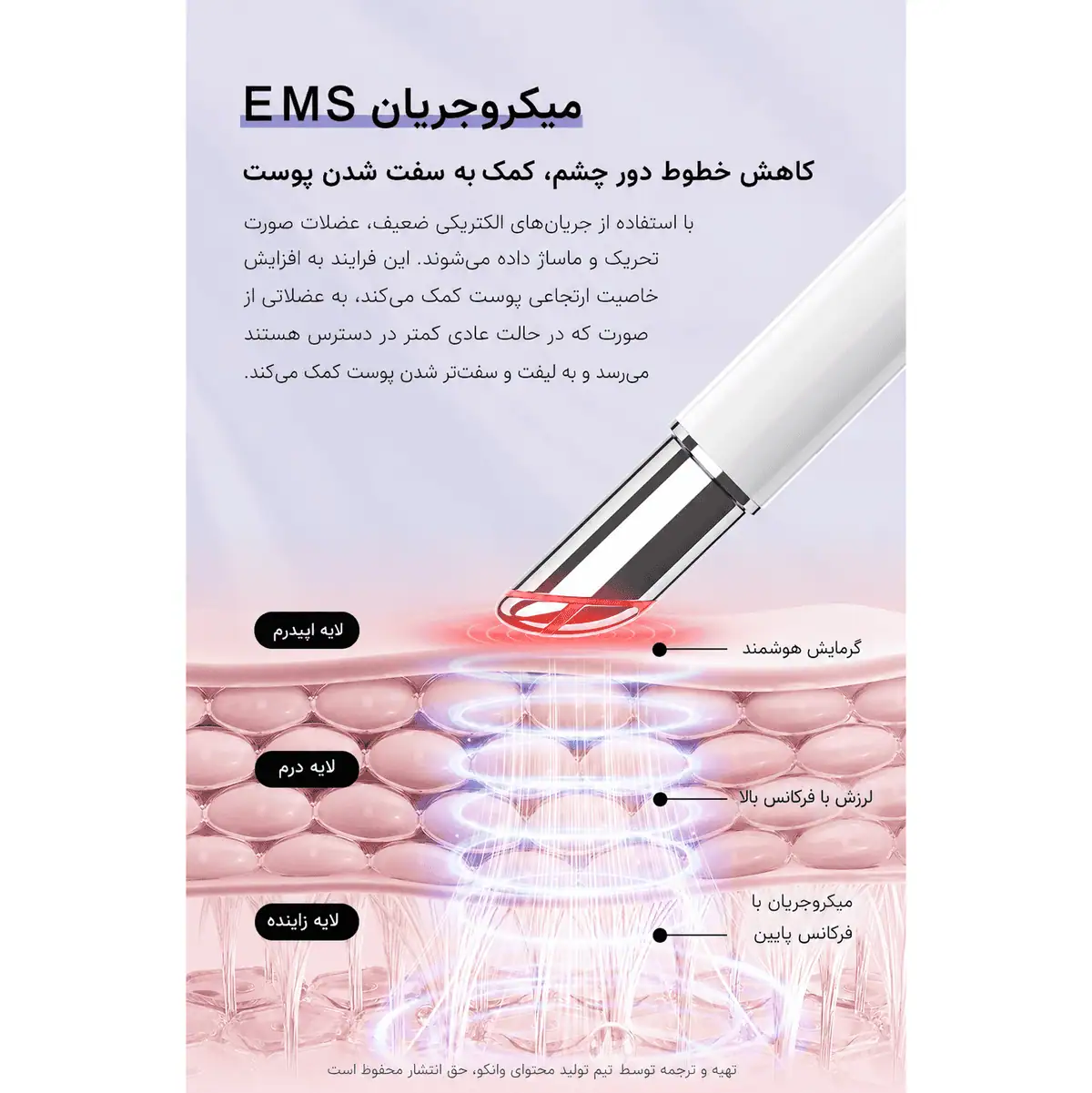 ماساژور و دستگاه مراقبت دور چشم و صورت ANLAN مدل AMYY31 با EMS — تصویر ۴