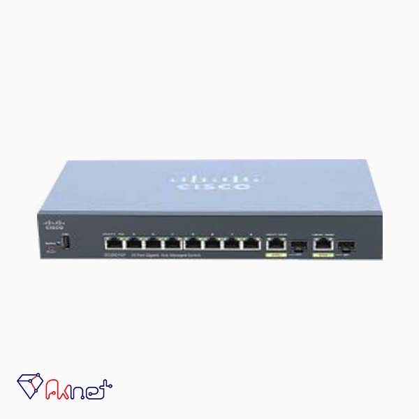 سوئیچ گیگابایت 10 پورت PoE سیسکو Cisco SG350-10P