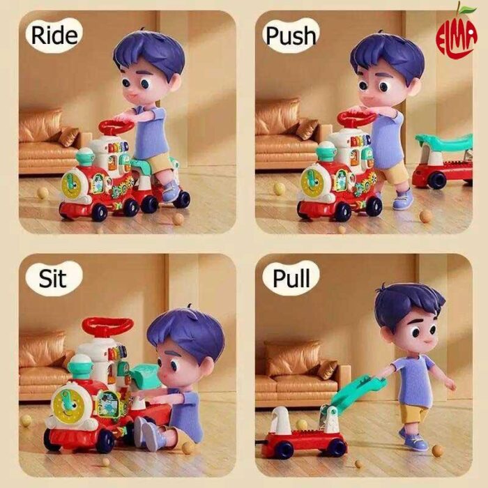 واکر موزیکال چند کاره طرح قطار E8990 هولی تویز Huile Toys — تصویر ۶