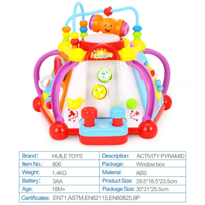 هرم هوش موزیکال 806 هولی تویز Huile Toys — تصویر ۴