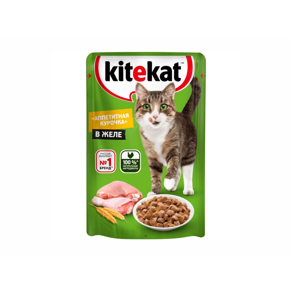 پوچ گربه کیت کت با طعم مرغ در ژله وزن 85 گرم