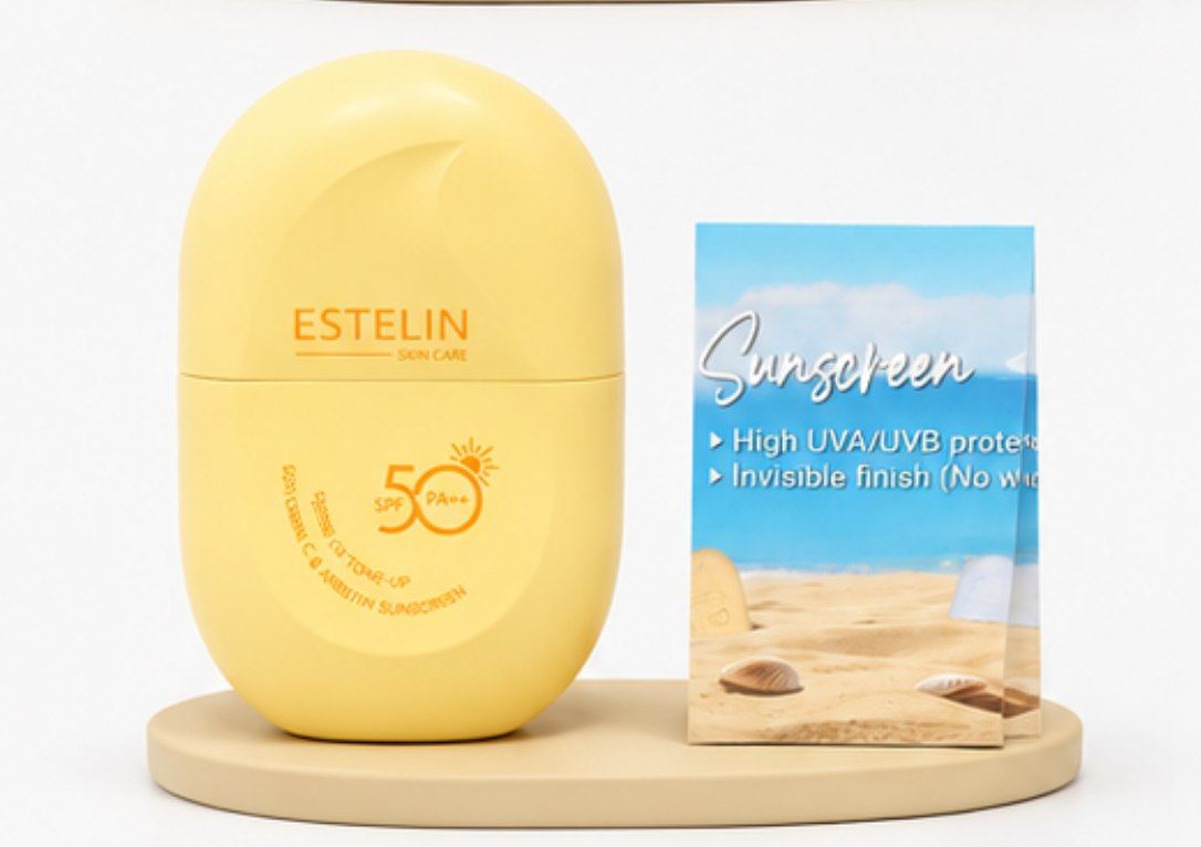 کرم ضد آفتاب استلین مدل ویتامین سی و آربوتین SPF 50 وزن 60 گرم