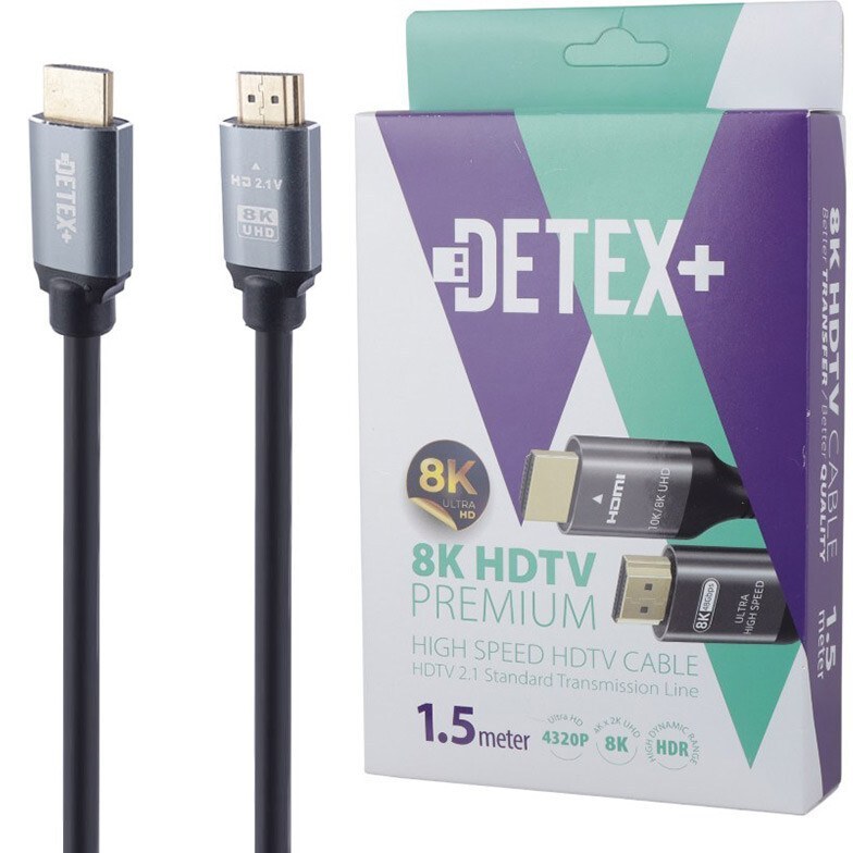 کابل HDMI دتکس پلاس مدل DETEX+ 8K HDTV طول 1.5 متر