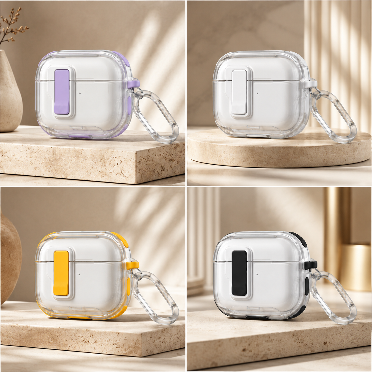 کاور ایرپاد candy clear رنگ مشکی مناسب Airpods Pro و Airpod pro2