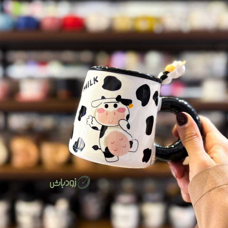 ماگ سرامیکی درب دار گاو تنبل — تصویر ۴