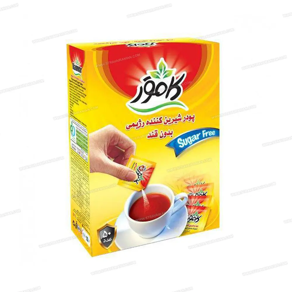 پودر شیرین کننده رژیمی بدون قند 50 عددی کامور با بهترین قیمت + خرید آنلاین