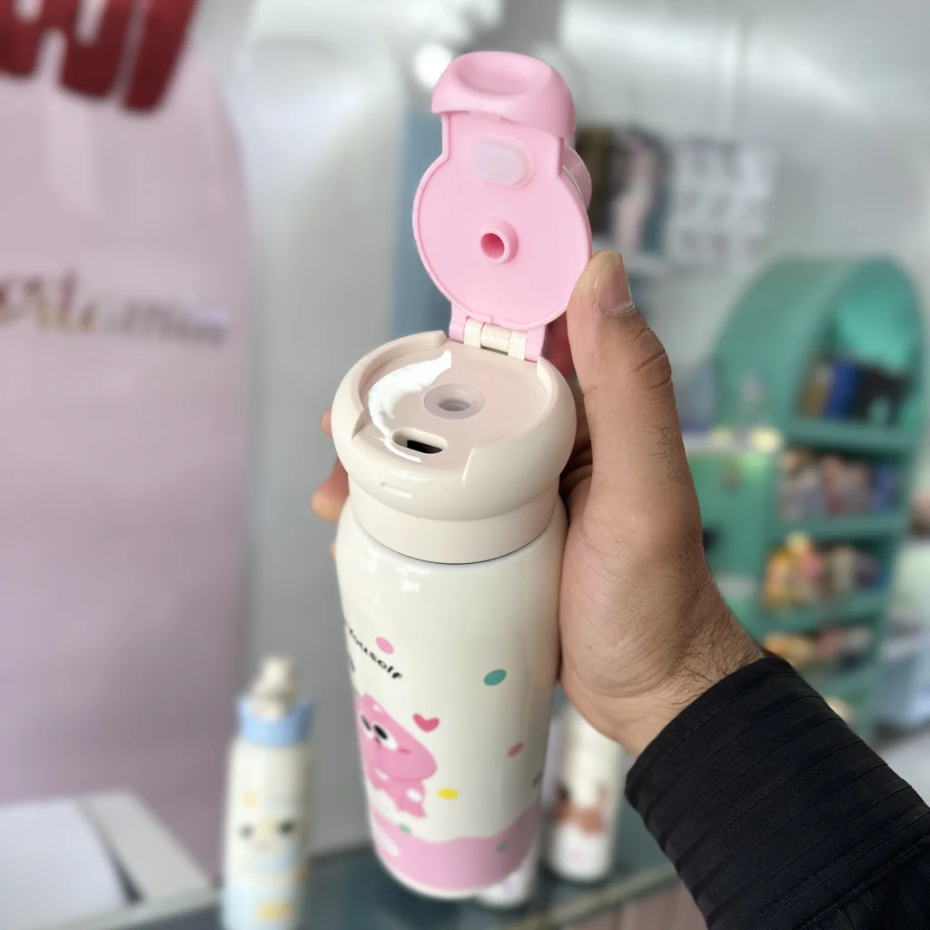 قمقمه کودک استیل 600 میل طرح حیوانات — تصویر ۵