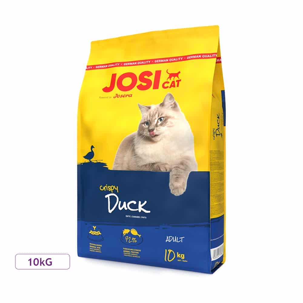 غذای خشک گربه بالغ جوسرا مدل Josicat Crispy Duck با طعم اردک و ماهی 10 کیلوگرمی