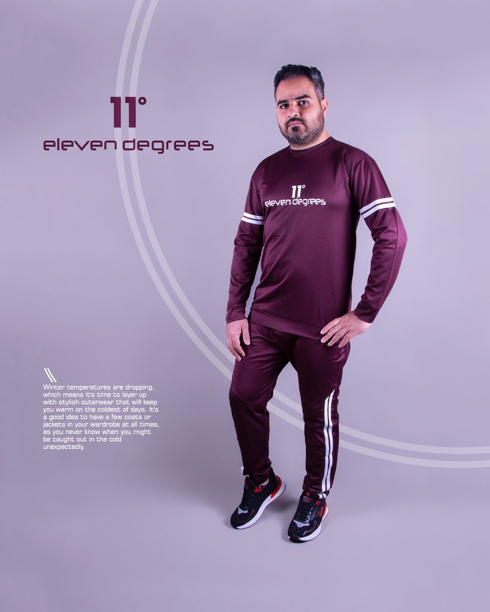 ست تیشرت شلوار زرشکی eleven degrees مدل 1284 — تصویر ۳