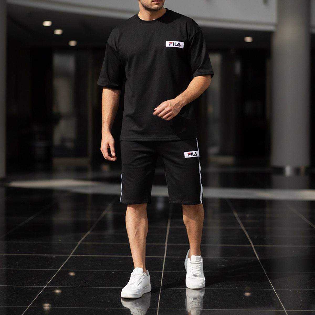 ست تیشرت شلوارک لش FILA مدل 2070 — تصویر ۵